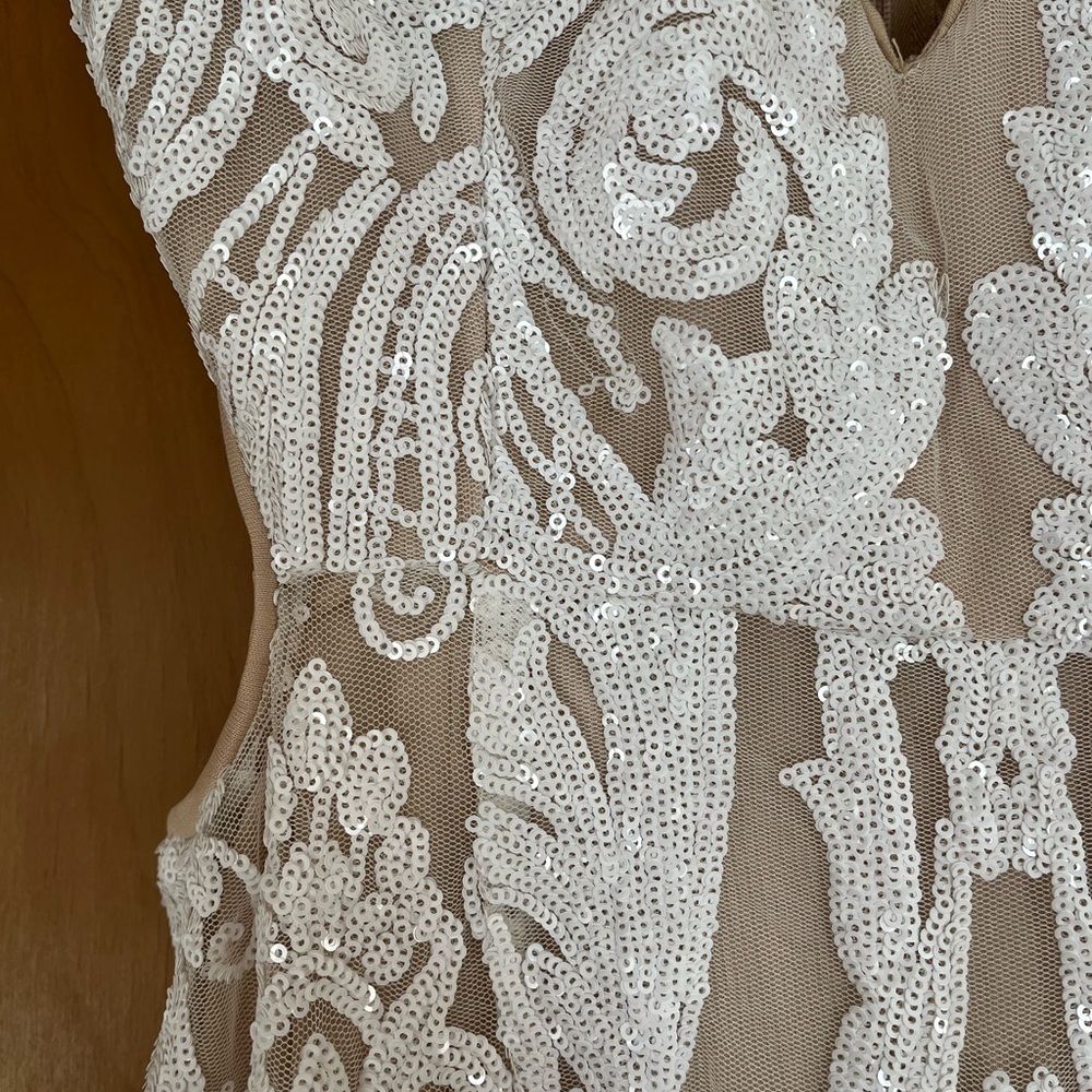 Lulu's White and Tan Wedding Dress - Picture 3 of 7